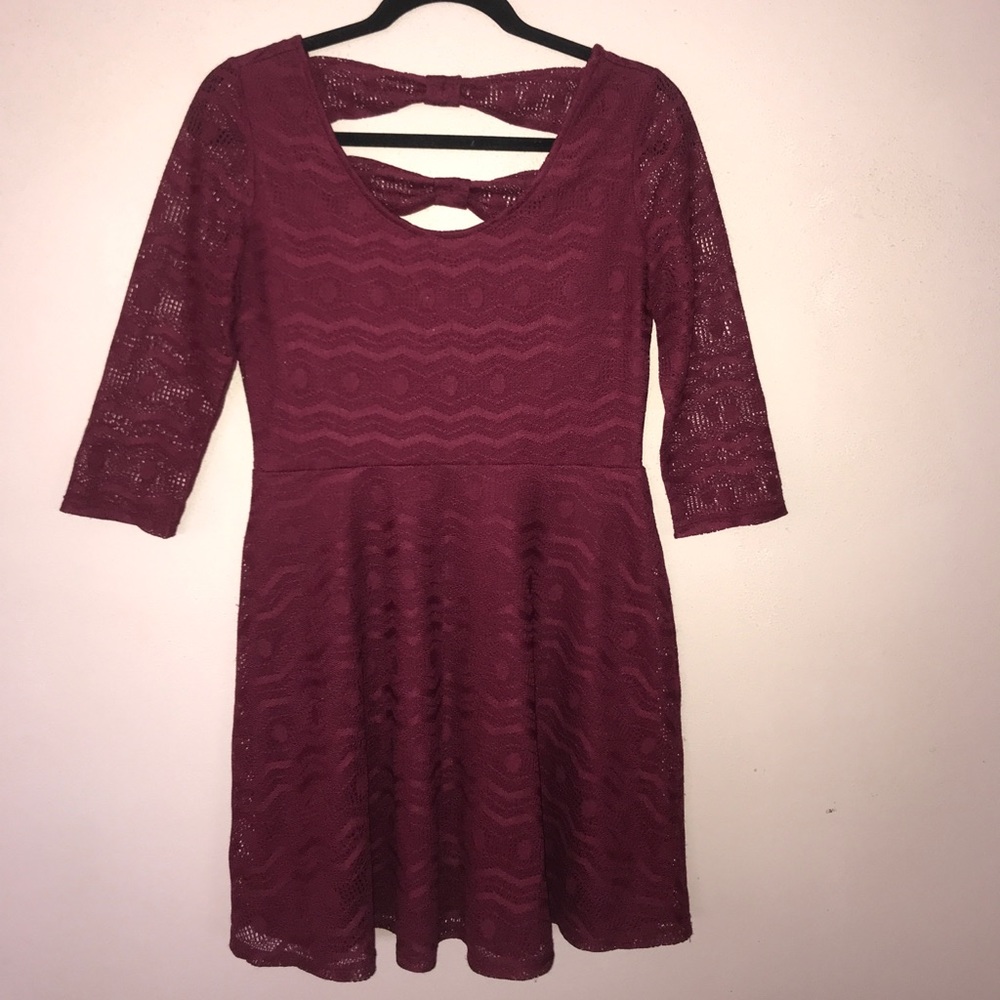 Maroon Lace Dress